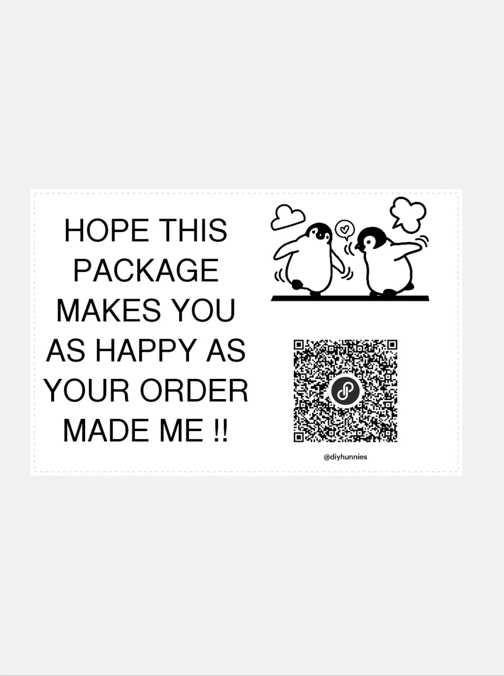 Black & White Penguin Thank You Sticker (4x6)